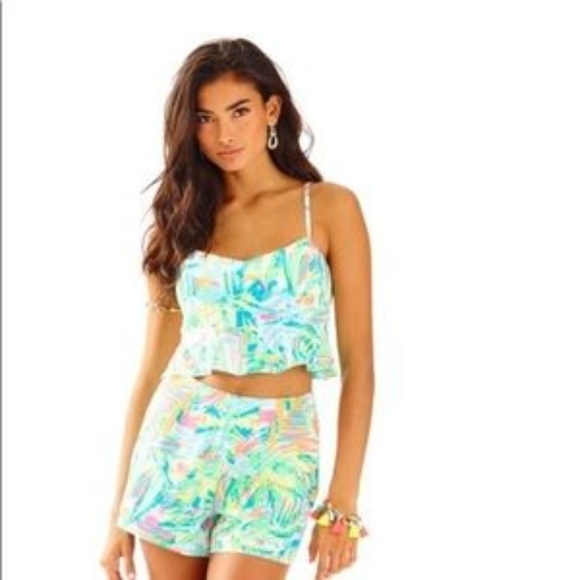 Lilly Pulitzer Other - Lilly Pulitzer Linnea Peplum Crop & Shorts Set NWT
